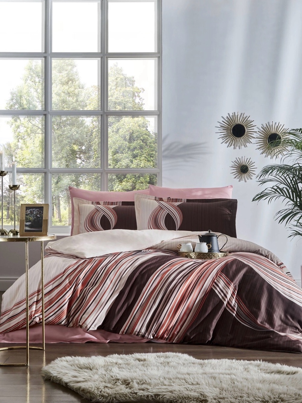 100 satin cotton Full Queen Bedding Set - High Quality 4 pieces set